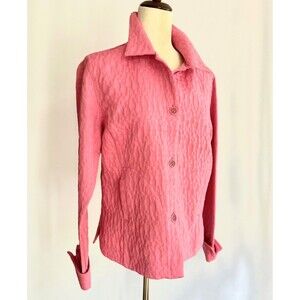 David Brooks Quilted Pink Jacket, Size L Large